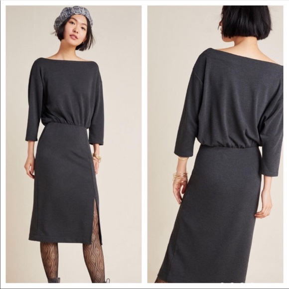 Anthropologie Dresses Anthropologie Knit Column Dress Charcoal Grey